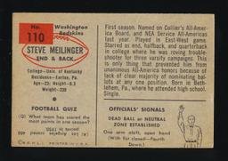 1954 Bowman Football Card #110 Steve Meilinger Washington Redskins