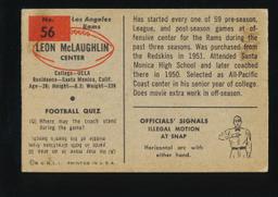 1954 Bowman Football Card #56 Leon McLaughlin Los Angeles rams