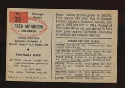 1954 Bowman Football Card #35 Fred Morriscon Chicago Bears