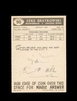 1959 Topps Football Card #90 Zeke Bratkowski Chicago Bears