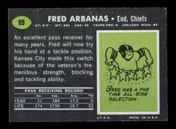 1969 Topps Football Card #89 Fred Arbanas Kansas City Chiefs