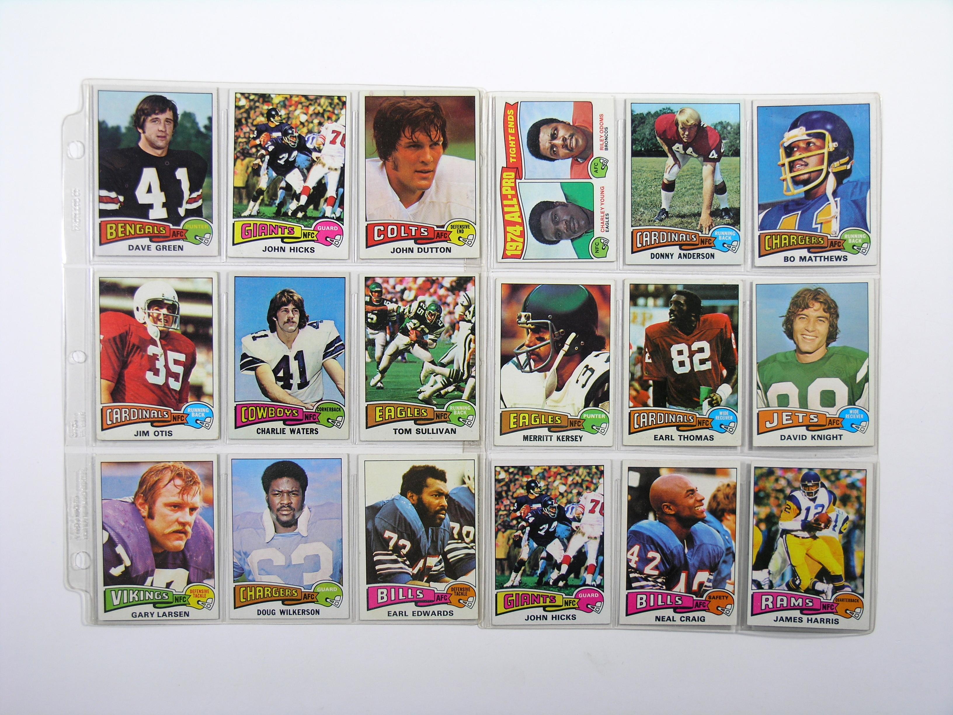 (225) 1975 Topps Football Cards VG/EX to EX Conditions