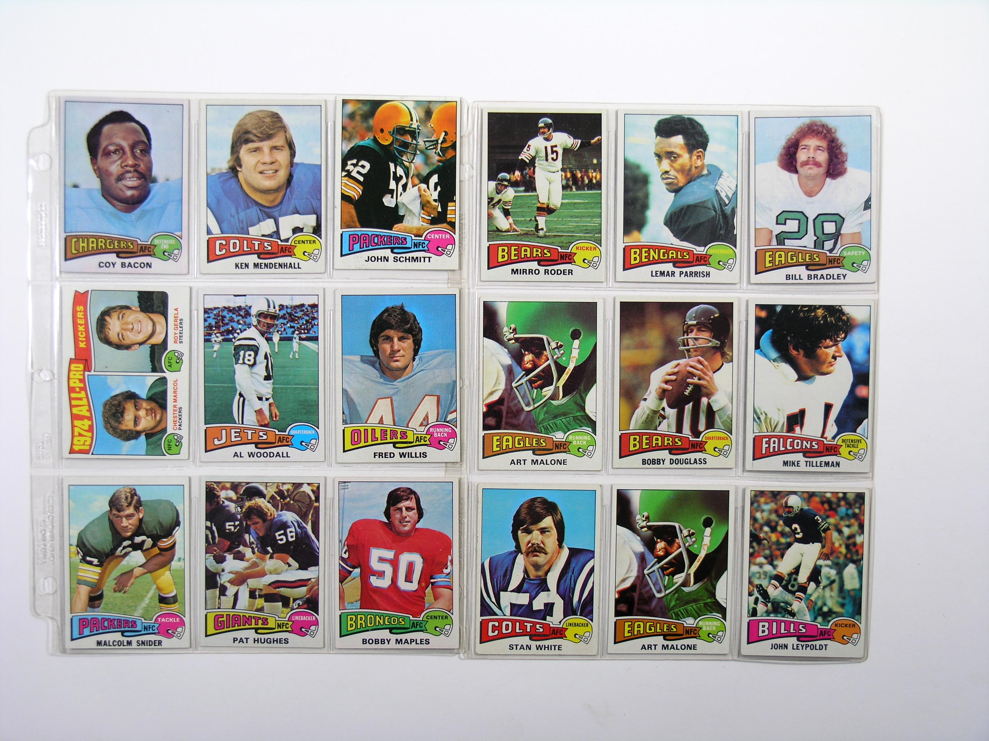 (225) 1975 Topps Football Cards VG/EX to EX Conditions