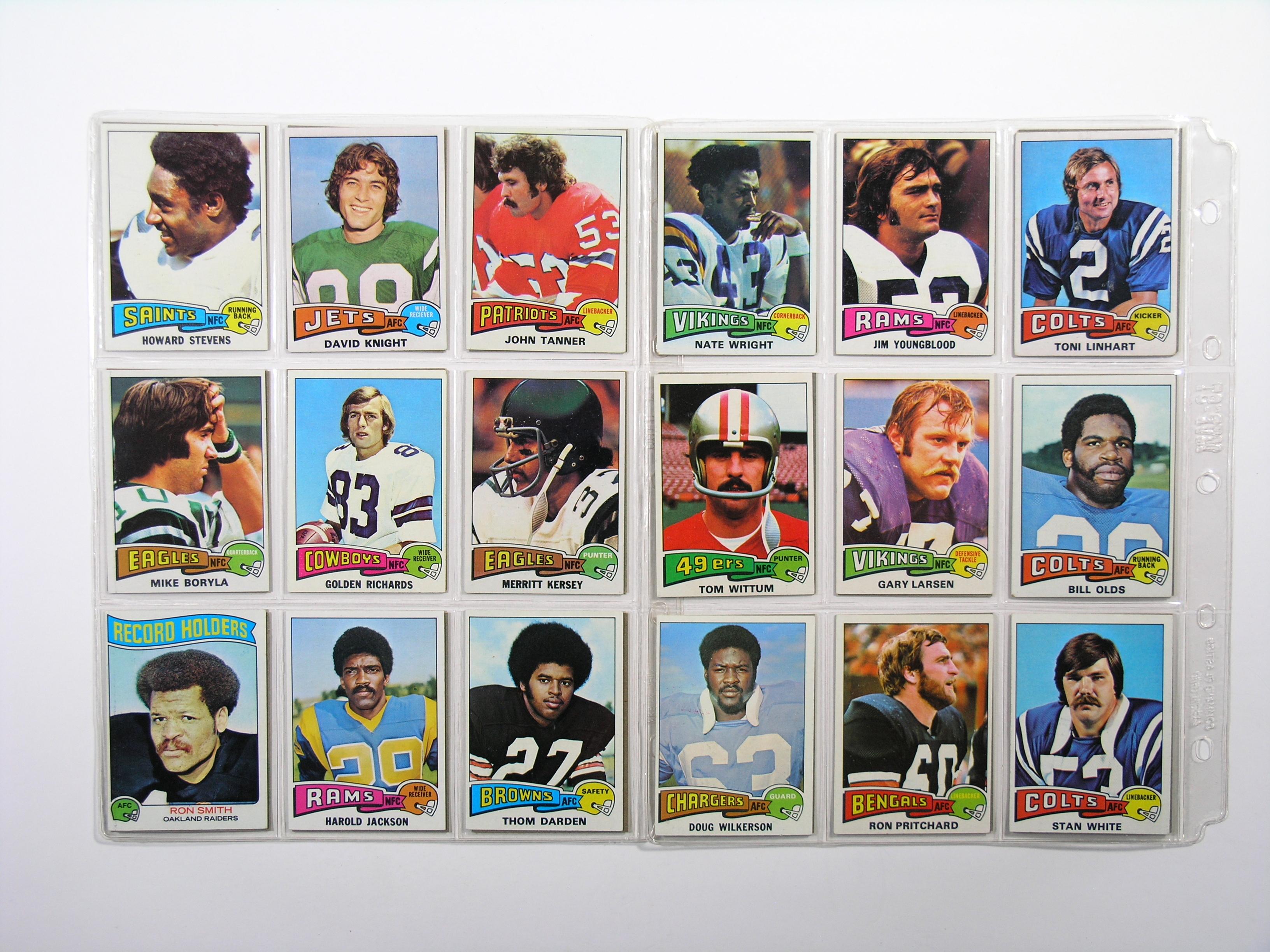 (225) 1975 Topps Football Cards VG/EX to EX Conditions