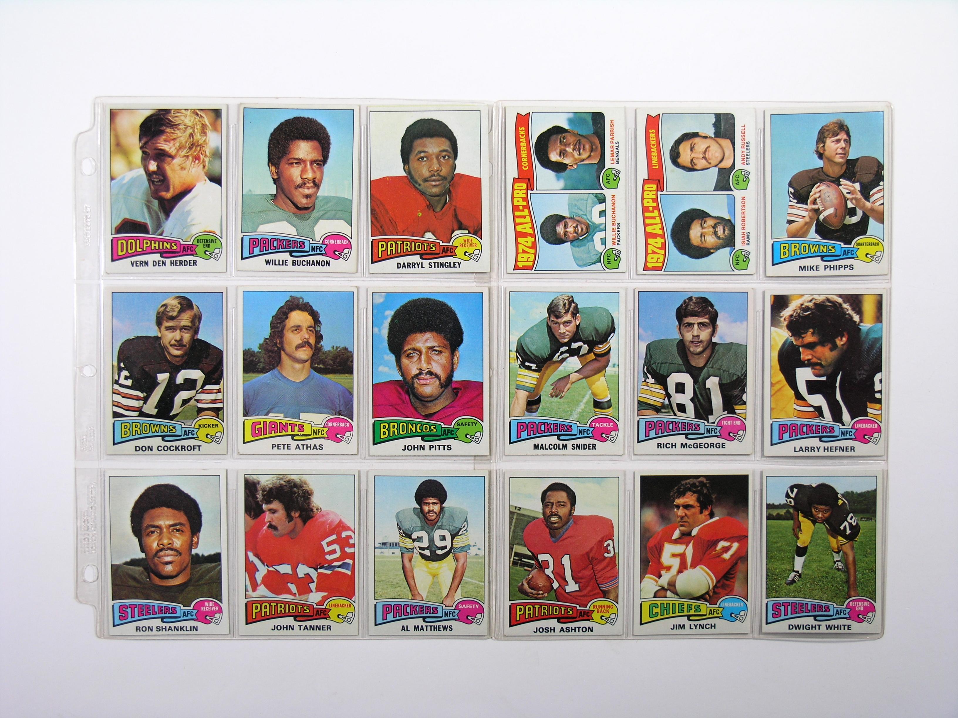 (225) 1975 Topps Football Cards VG/EX to EX Conditions