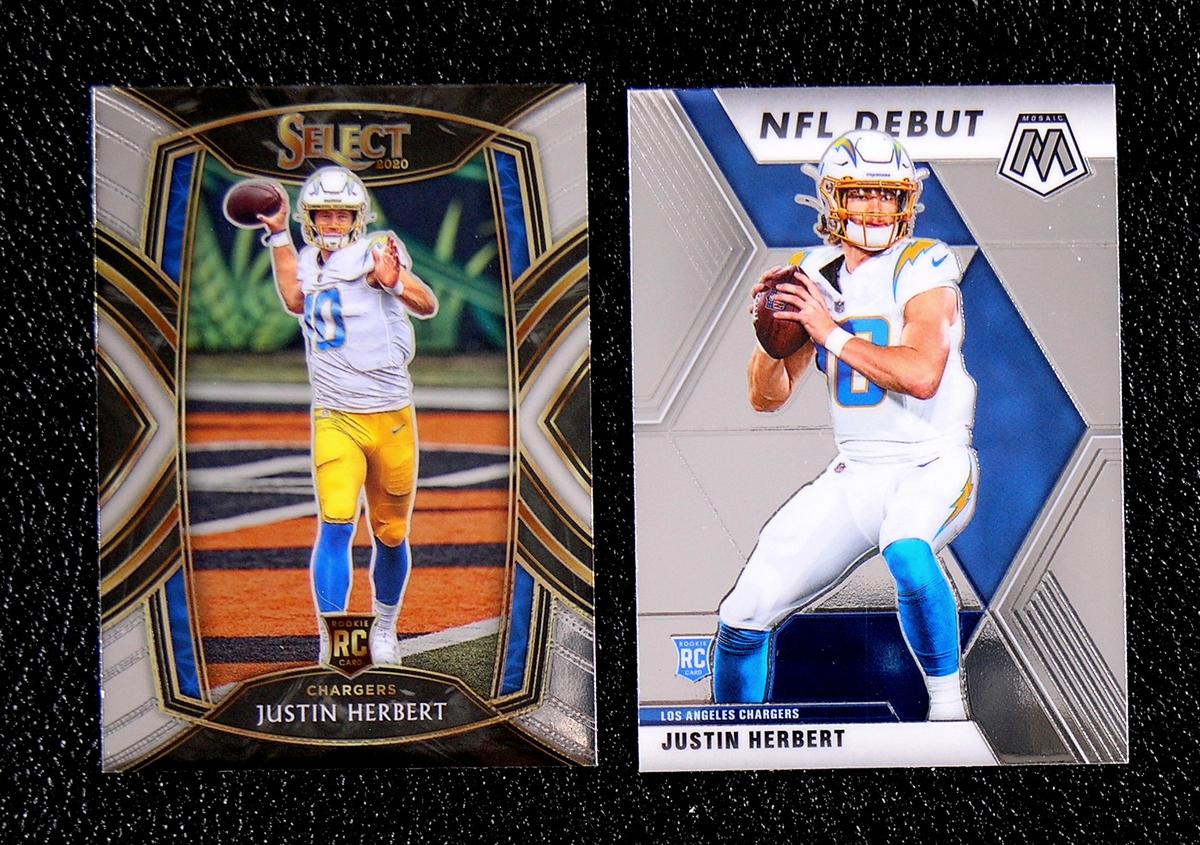 (2) 2020 Panini ROOKIE Football Cards Justin Herbert Los Angeles Charger