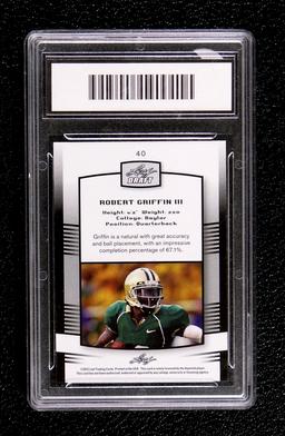 2012 Leaf ROOKIE Football Card #40 Rookie Robert Griffin III Graded GEM Min