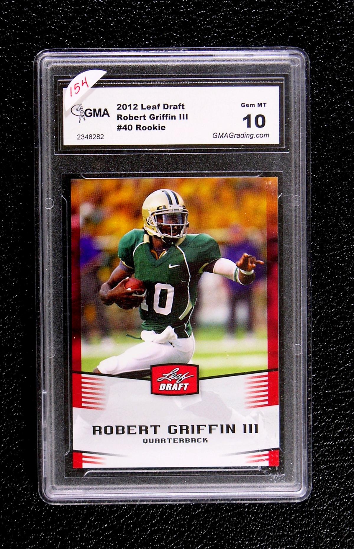 2012 Leaf ROOKIE Football Card #40 Rookie Robert Griffin III Graded GEM Min