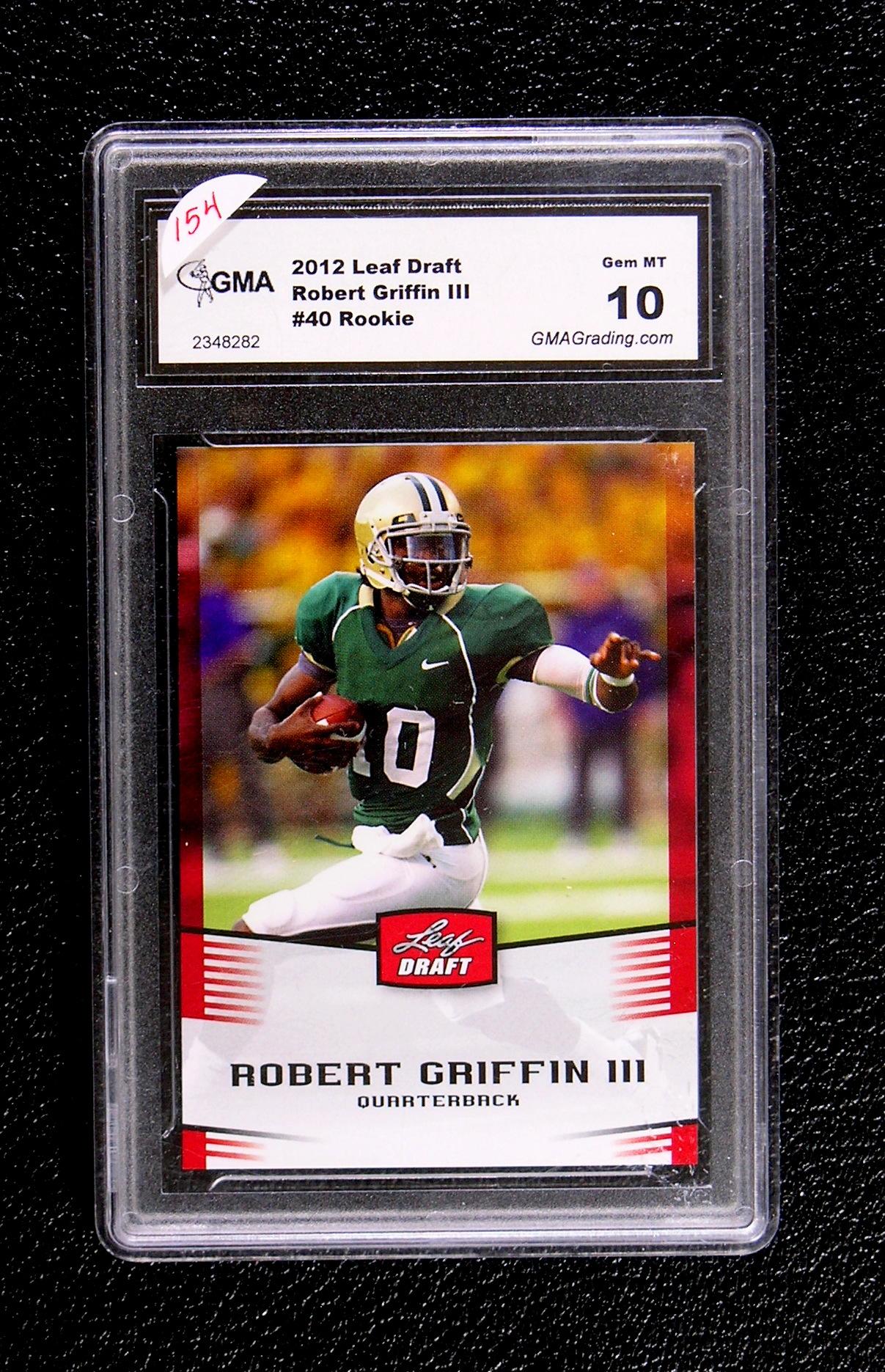 2012 Leaf ROOKIE Football Card #40 Rookie Robert Griffin III Graded GEM Min