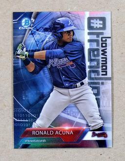 2018 Topps Bowman Chrome ROOKIE Baseball Card #RA Rookie Ronald Acuna Atlan