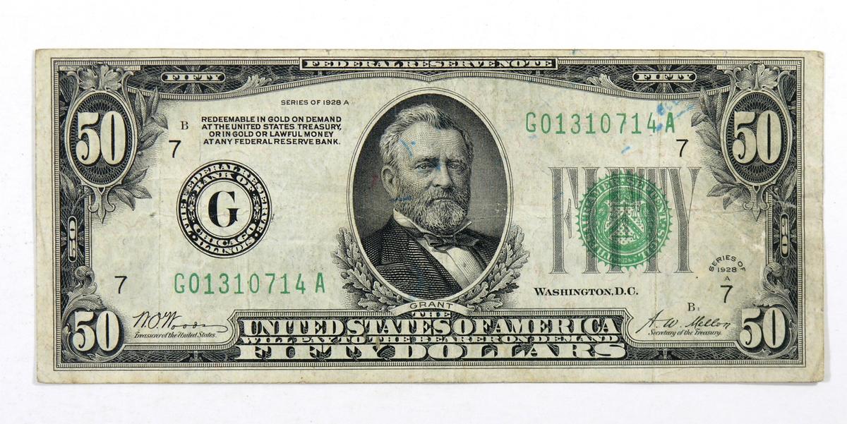 1928 $50 Federal United States Reserve Note