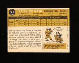 1960 Topps Baseball Card #21 Dutch Dotterer Cincinnati Reds