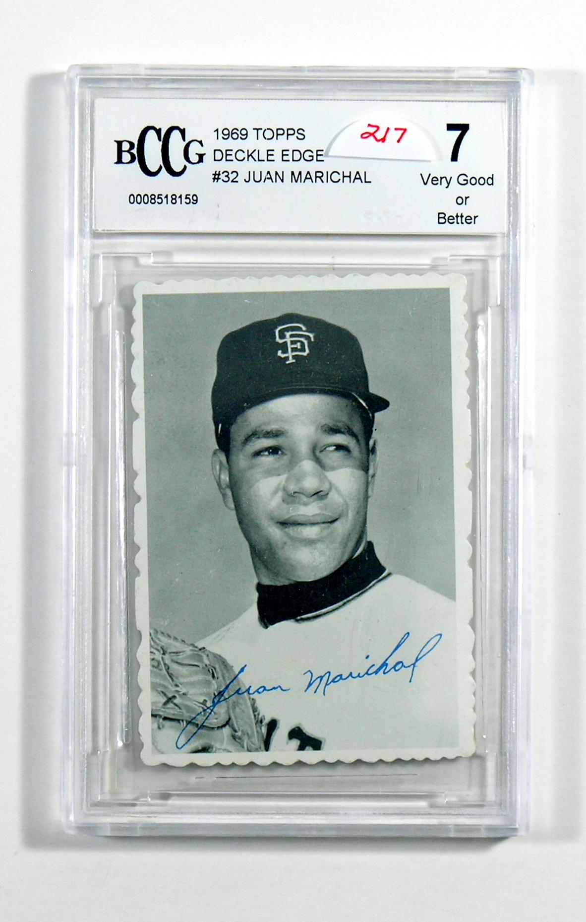 1969 Topps Deckle Edge Baseball Card #32 Hall of Famer Jaun Marichal San Fr