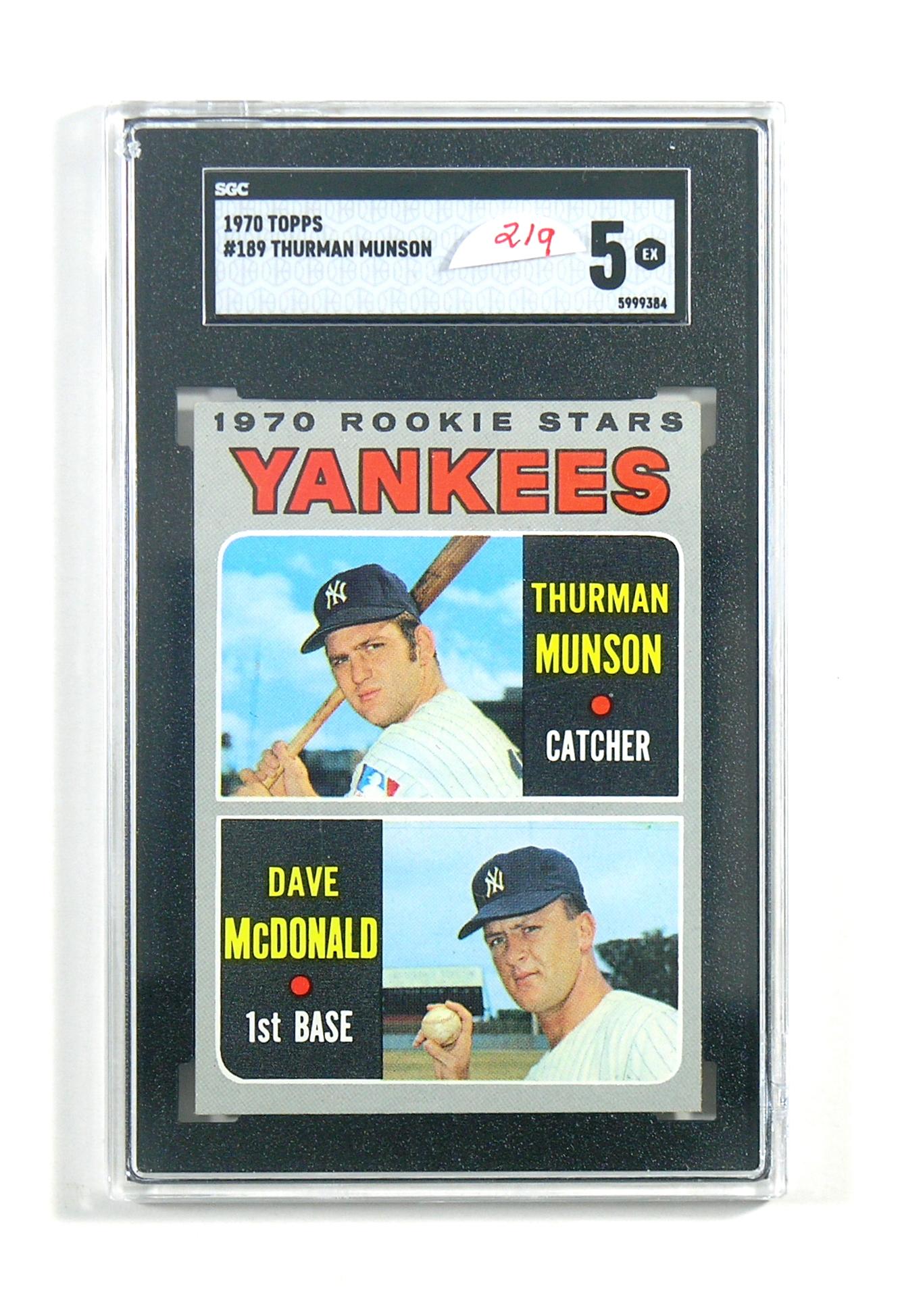 1970 Topps ROOKIE Baseball Card #189 Rookie Stars Thurman Munson and Dave M