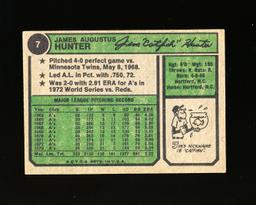 1974 Topps Baseball Card #7 Hall of Famer Jim Hunter Oakland A's