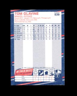 1988 Fleer ROOKIE Baseball Card #539 Rookie Hall of Famer Tom Glavine Atlan