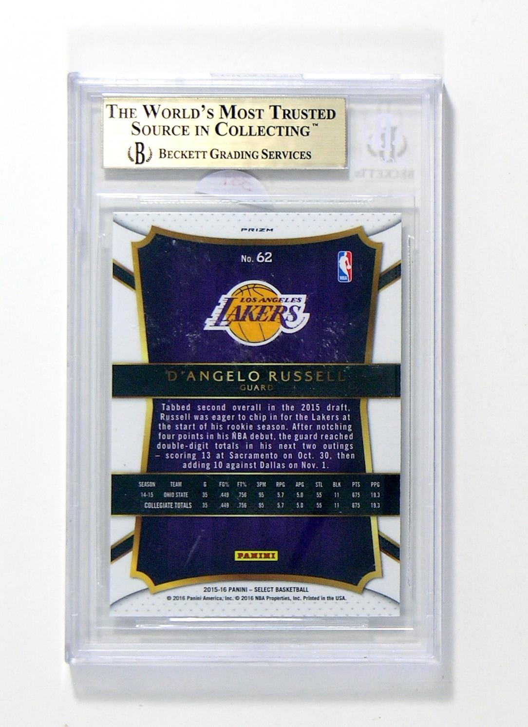 2015-16 Panini Select Silver ROOKIE Basketball Card #62 Rookie  D'Angelo Ru