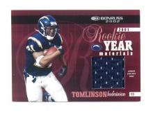 2002 Donruss GAME WORN JERSEY Football Card #RY-9 Hall of Famer Ladainian T
