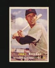 1957 Topps Baseball Card #22 Jerry Snider Washington Senators