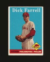 1958 Topps ROOKIE Baseball Card #76 Rookie Dick Farrell Philadephia Phillie
