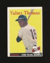 1958 Topps ROOKIE Baseball Card #86 Rookie Valmy Thomas San Francisco Giant