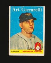 1958 Topps ROOKIE Baseball Card #191 Rookie Art Ceccarelli Baltimore Oriole