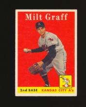 1958 Topps Baseball Card #192 Milt Graff Kansas City Athletics