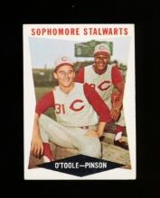 1960 Topps Baseball Card #32 "Sophomore Stalwarts" Jim O'Toole and Vada Pin