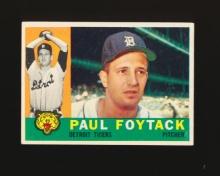 1960 Topps Baseball Card #364 Paul Foytack Detroit Tigers