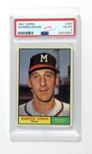 1961 Topps Baseball Card #200 Hall of Famer Warren Spahn Milwaukee Braves.
