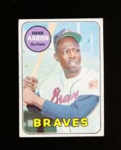 1969 Topps Baseball Card #100 Hall of Famer Hank Aaron Atlanta Braves