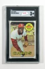 1969 Topps Baseball Card #200 Hall of Famer Bob Gibson St Louis Cardinals.