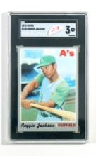 1970 Topps Baseball Card #140 Hall of Famer Reggie Jackson Oakland A's. Gra
