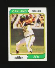 1974 Topps Baseball Card #7 Hall of Famer Jim Hunter Oakland A's