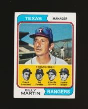 1974 Topps Baseball Card #379 Billy Martin Texas Rangers Manager