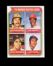 1974 Topps ROOKIE Baseball Card #598 Rookie Outfielders: Dzave Augustine, K