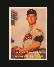 1957 Topps ROOKIE Baseball Card #13 Rookie Wallace Burnette Kansas City Ath