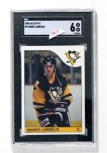 1985-86 Topps ROOKIE Hockey Card #9 Rookie Hall of Famer Mario Lemieux Pitt