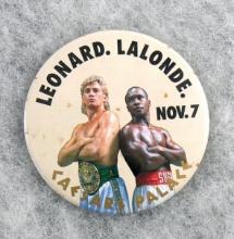 1988 Boxing Pin. "Lenard. Lalonde Boxing Match. Donny Lalonde vs. Sugar Ray