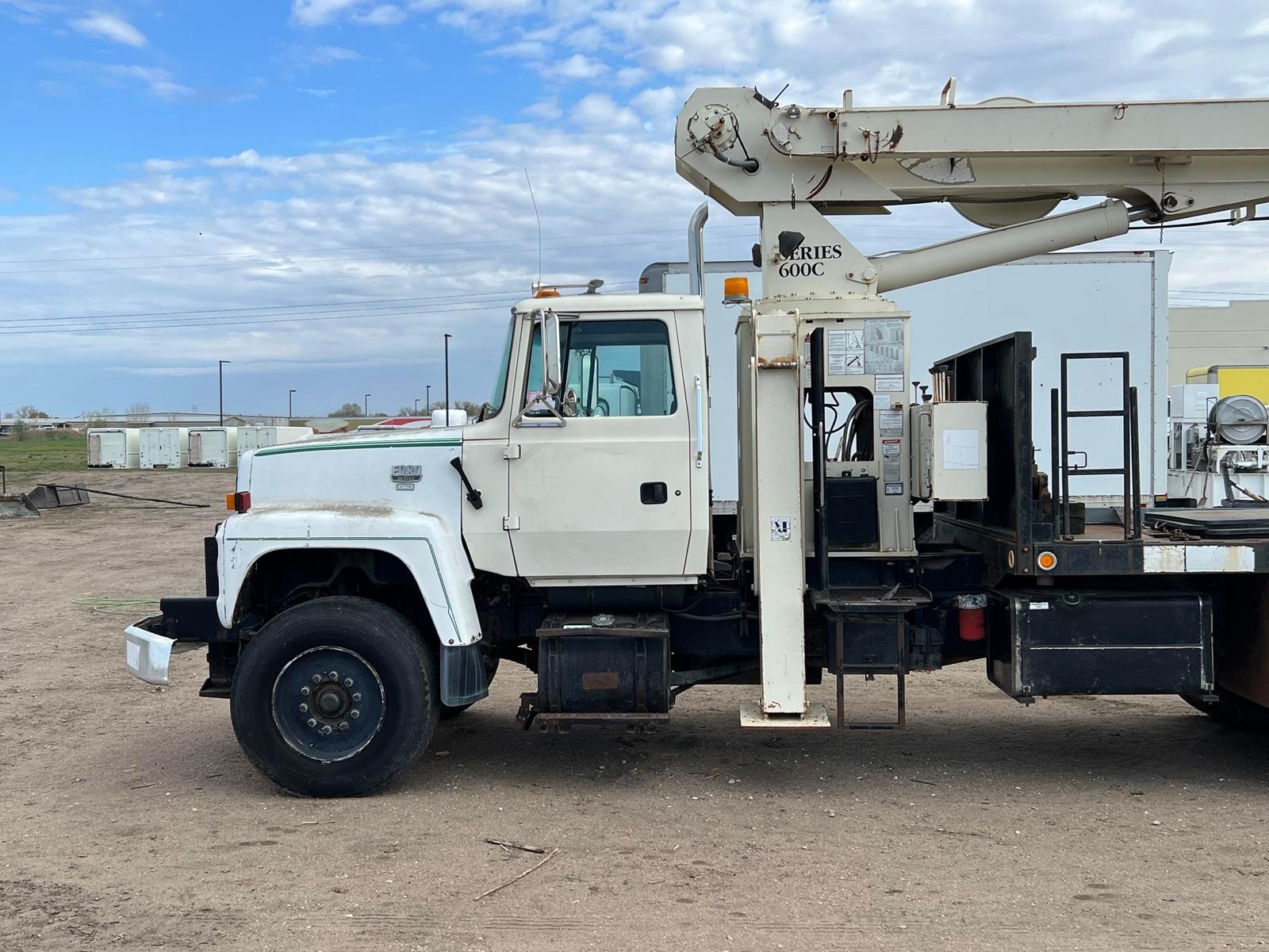 1995 Ford F-800 Flatbed Crane Truck - Diesel