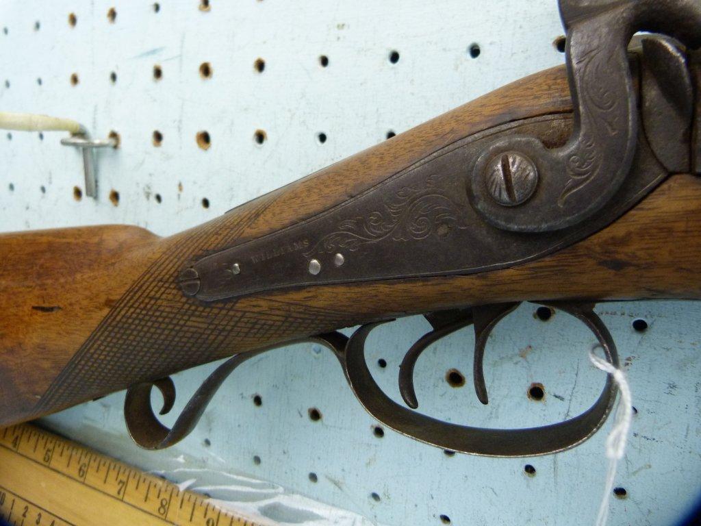 Williams SxS Shotgun, percussion black powder, 10 ga?, double triggers, SN: none