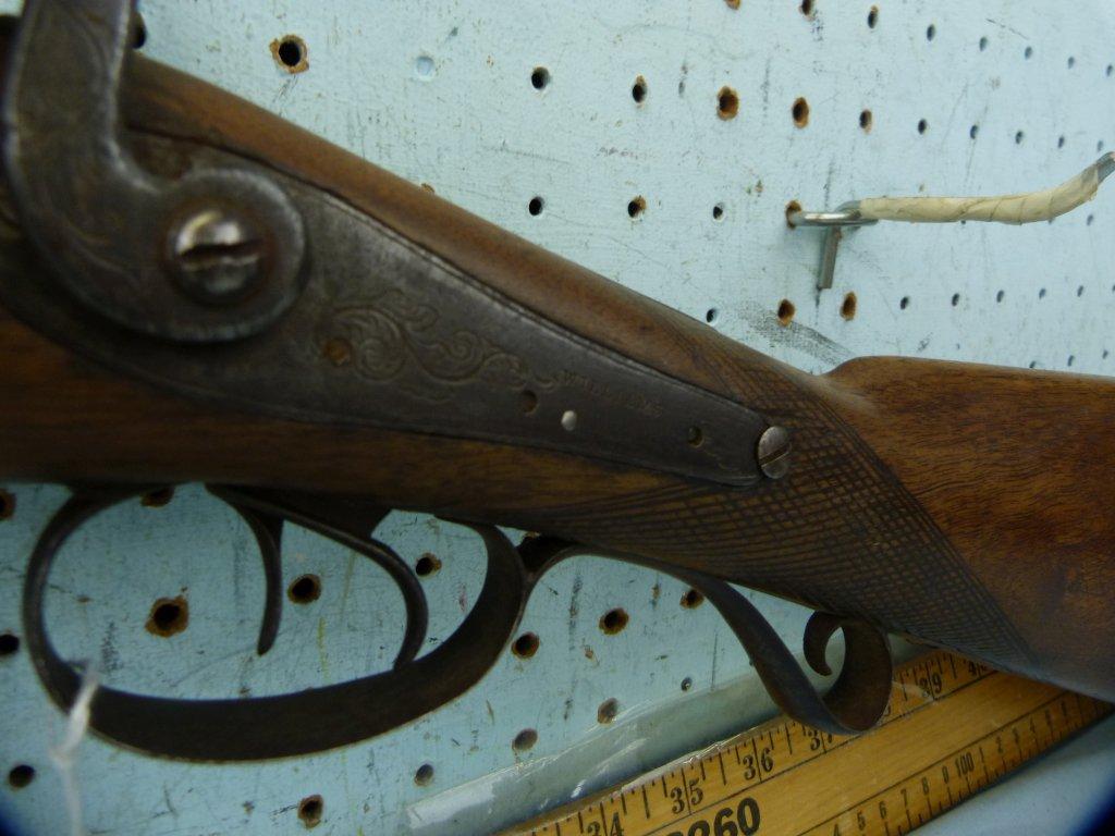 Williams SxS Shotgun, percussion black powder, 10 ga?, double triggers, SN: none