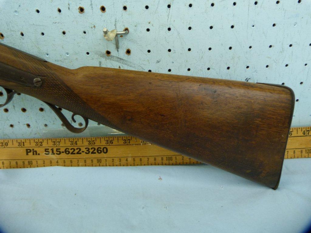 Williams SxS Shotgun, percussion black powder, 10 ga?, double triggers, SN: none