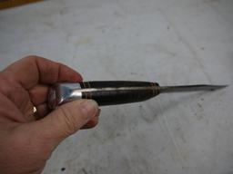 (3)  hunting knives with leather sheaths - AOM