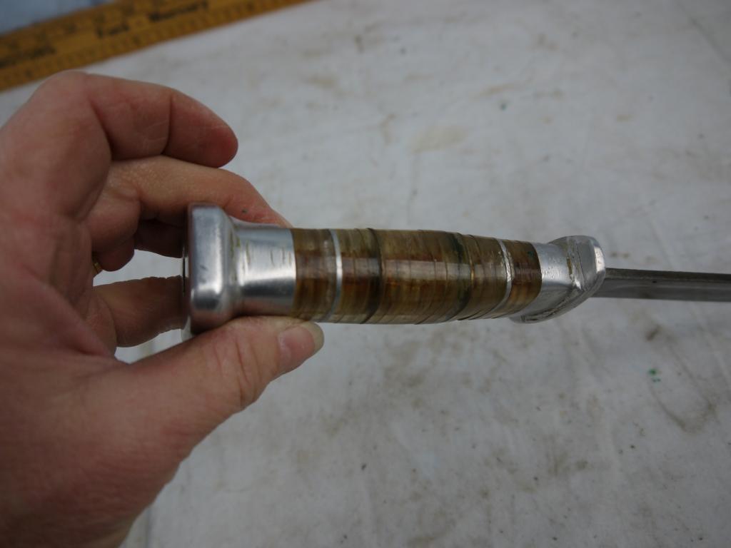 (3)  hunting knives with leather sheaths - AOM