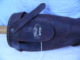 Leather scabbard for flag or telescope - 31" L