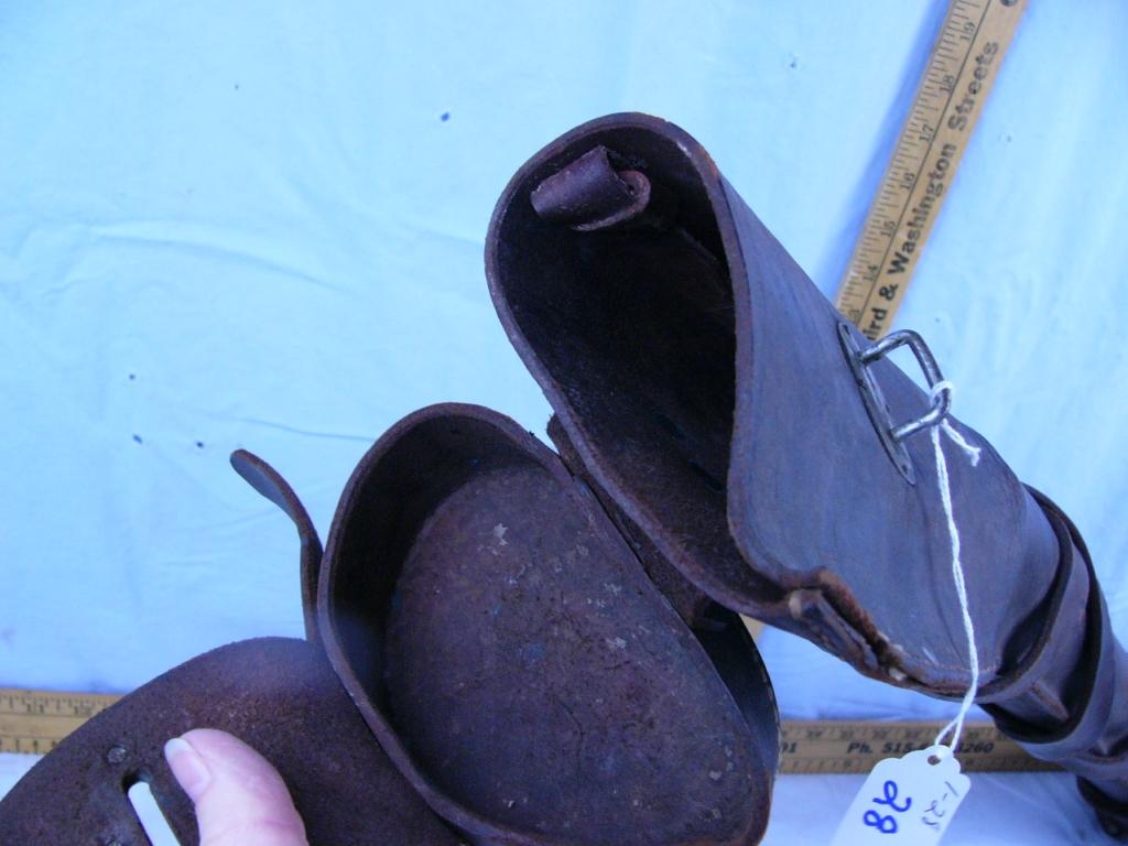 Leather scabbard for flag or telescope - 31" L
