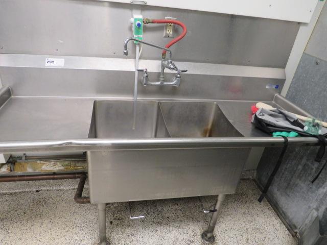 73-INCH 2-COMPARTMENT SINK WITH DRAIN BOARDS