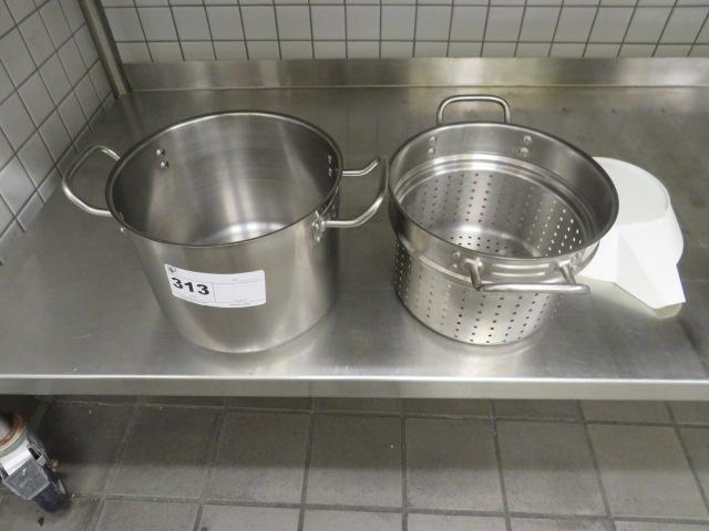 8QT STOCK POT W/STEAMER BASKET