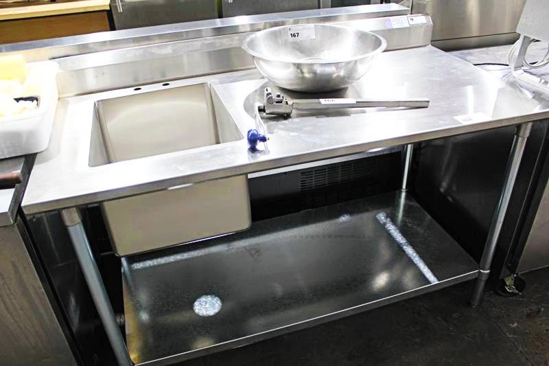 NEW 5' JOHN BOOS STAINLESS STEEL WORKTOP TABLE W/ HAND SINK